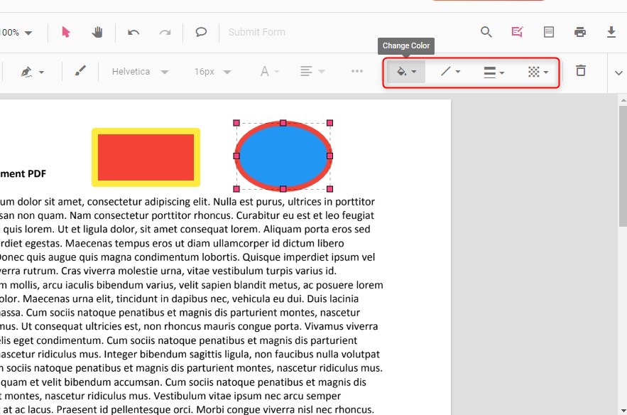 Insert Shape in PDF Online