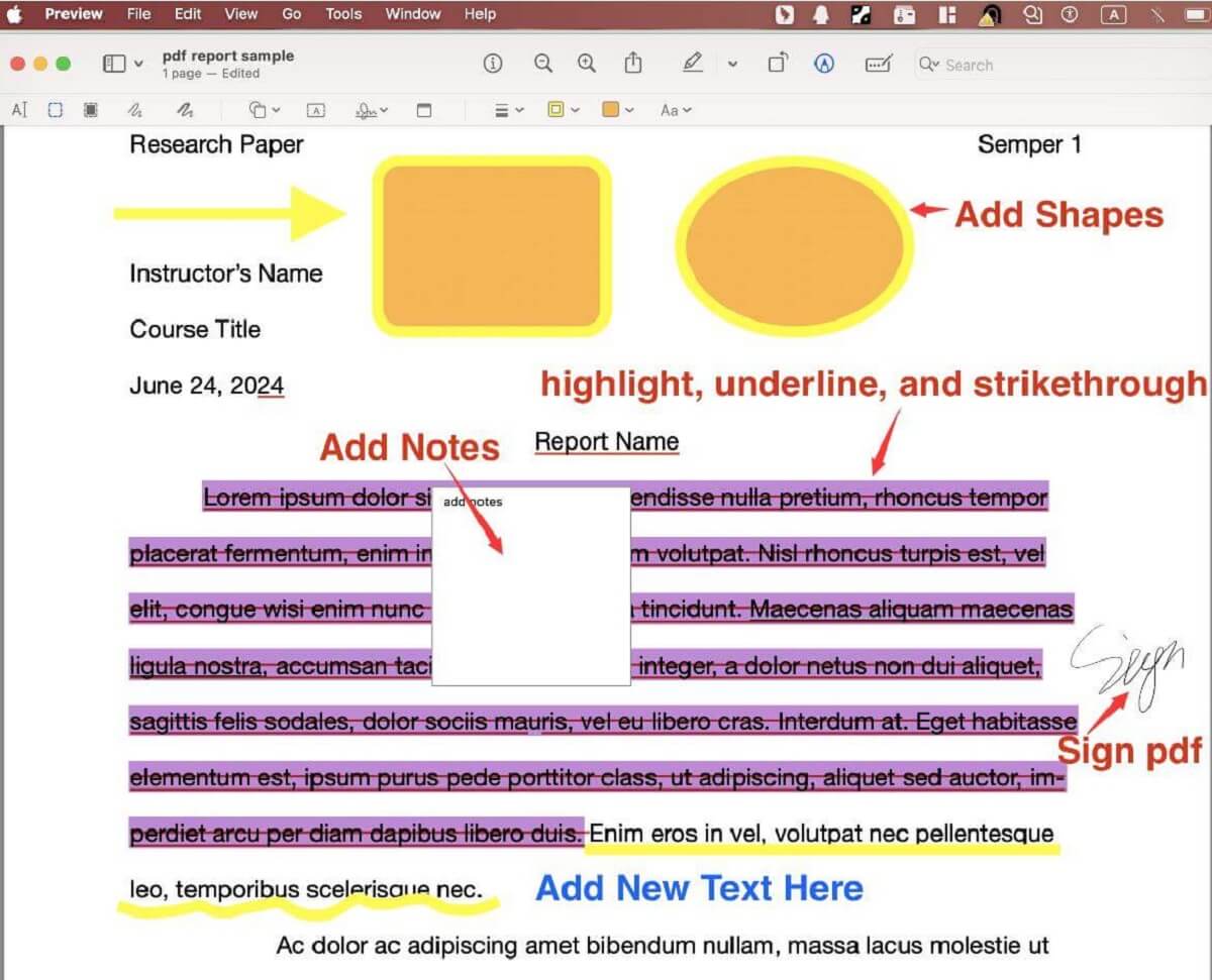 Annotate a PDF with Preview