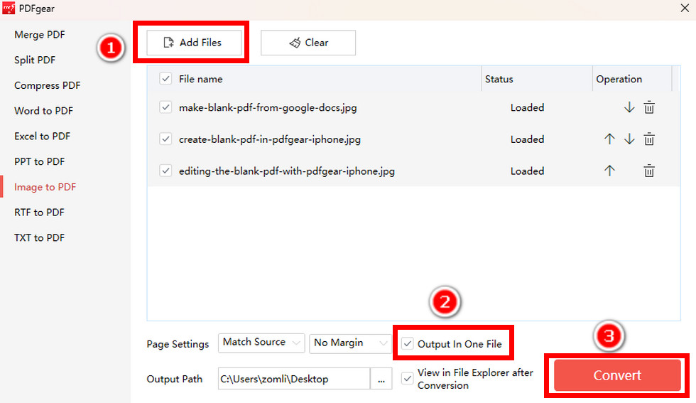 Batch Convert JPG to PDF