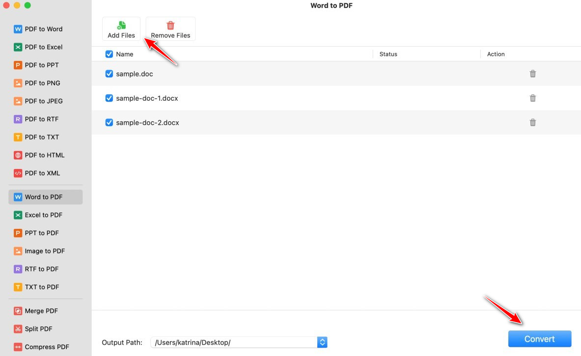 Batch Convert Word to PDF on Mac