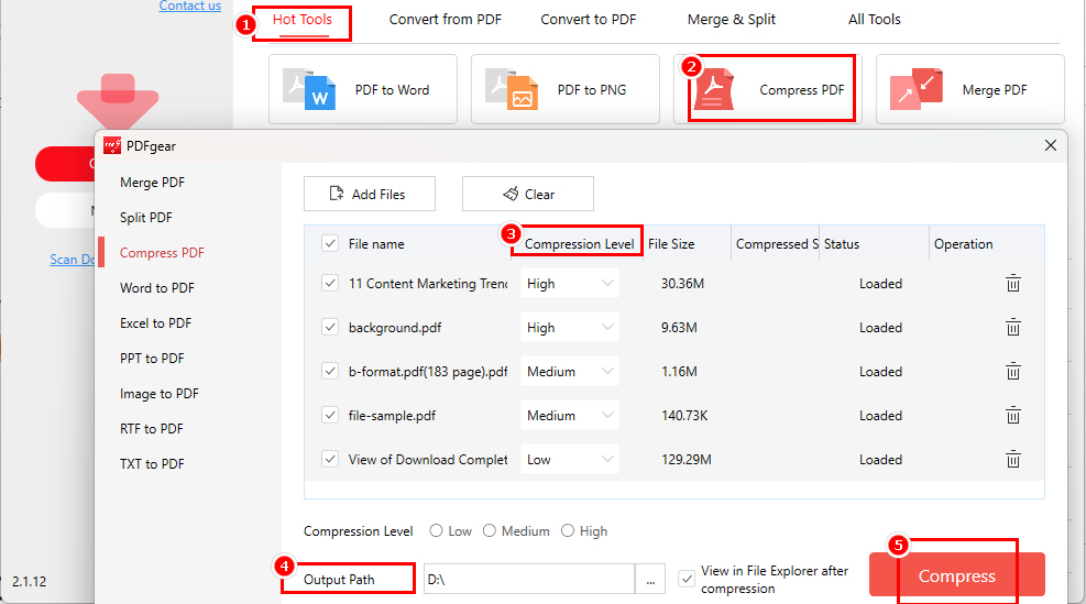 Batch Reduce the Size of Scanned Documents with PDFgear