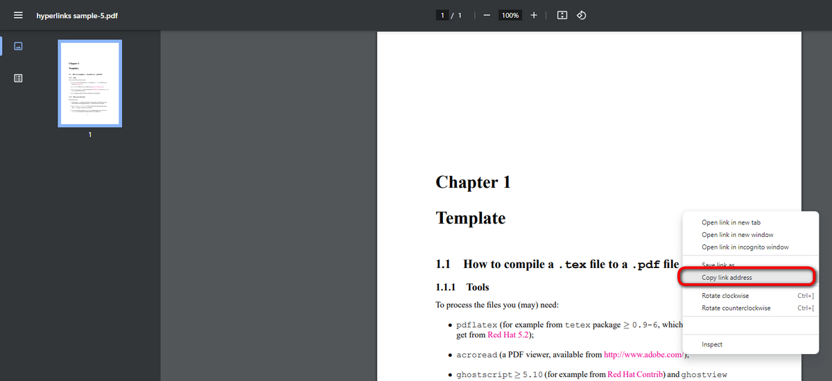 Copy PDF Links in Chrome
