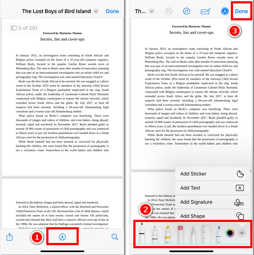 Edit PDF on iPhone Files