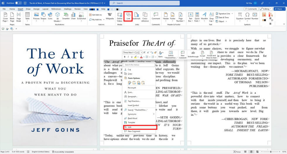 Aggiungi Collegamento Ipertestuale al Video tramite Microsoft Word