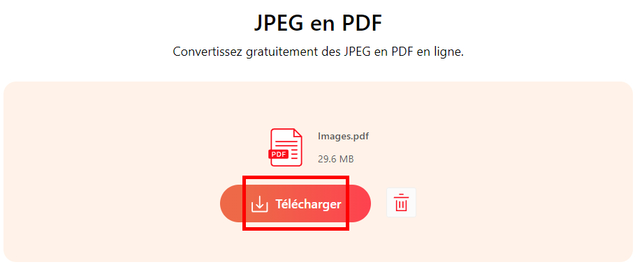 Sauvegarder le PDF sur votre appareil