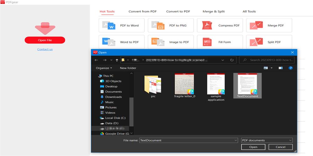 Open the File with PDFgear