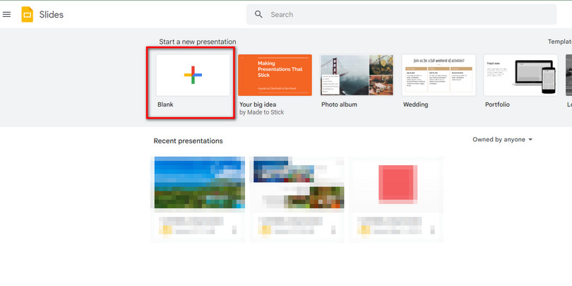 Créer une nouvelle présentation