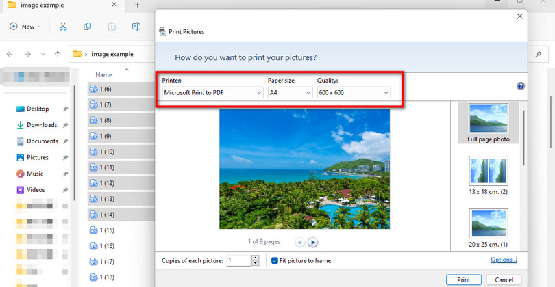 Unisci i File JPEG in PDF Stampando