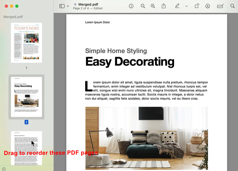 プレビューを使用してMacでPDFを結合する