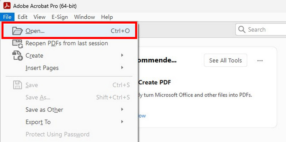 Open a PDF in Adobe Acrobat Pro
