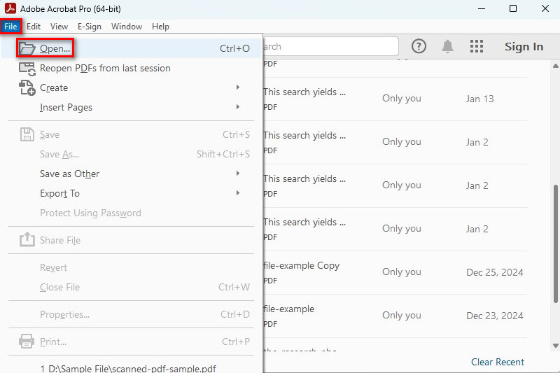 Abrir un PDF Escaneado en Acrobat