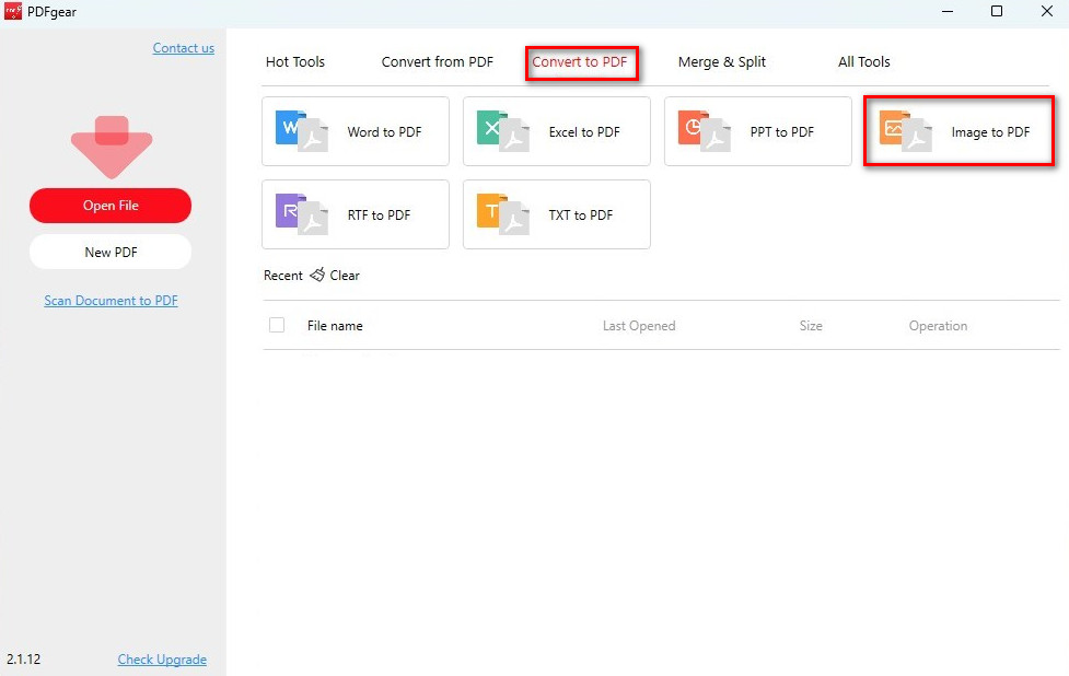 Open the Image to PDF Converter