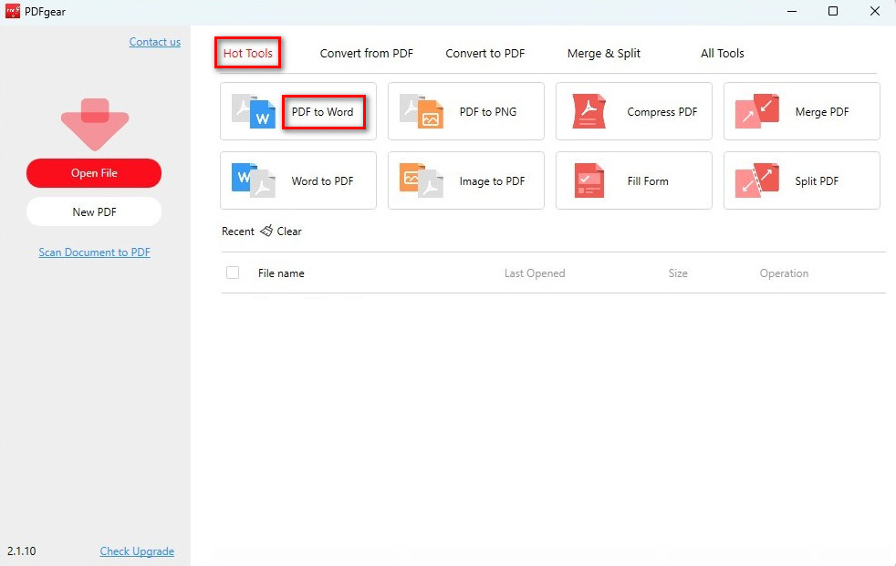 Open PDF to Word Converter