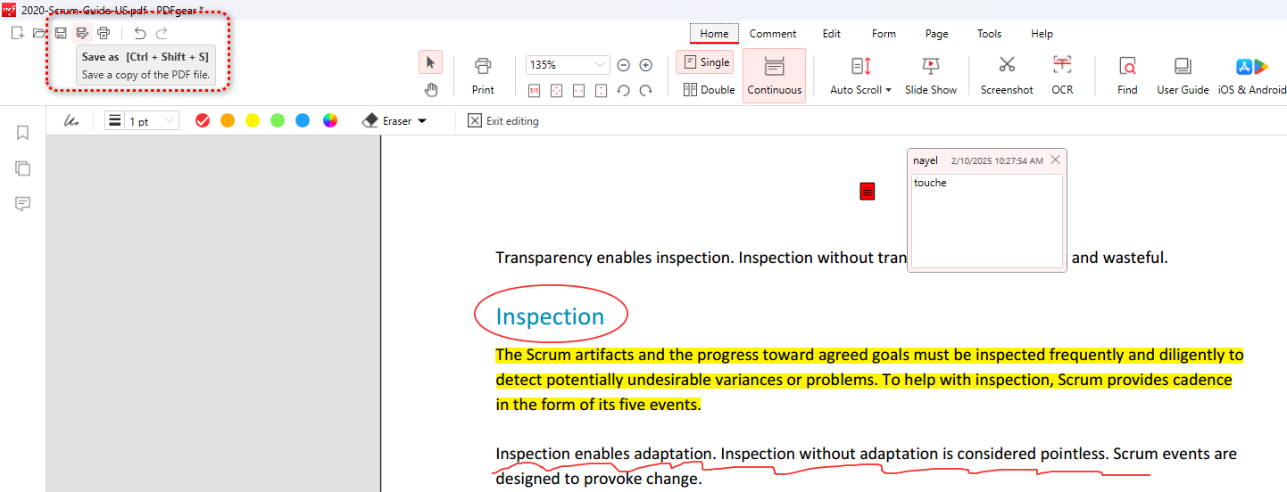 Save the Commented PDF