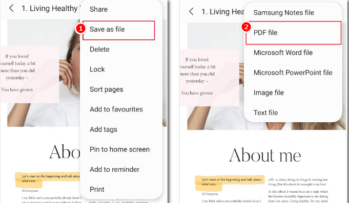 Save the Signed PDF with Samsung Notes