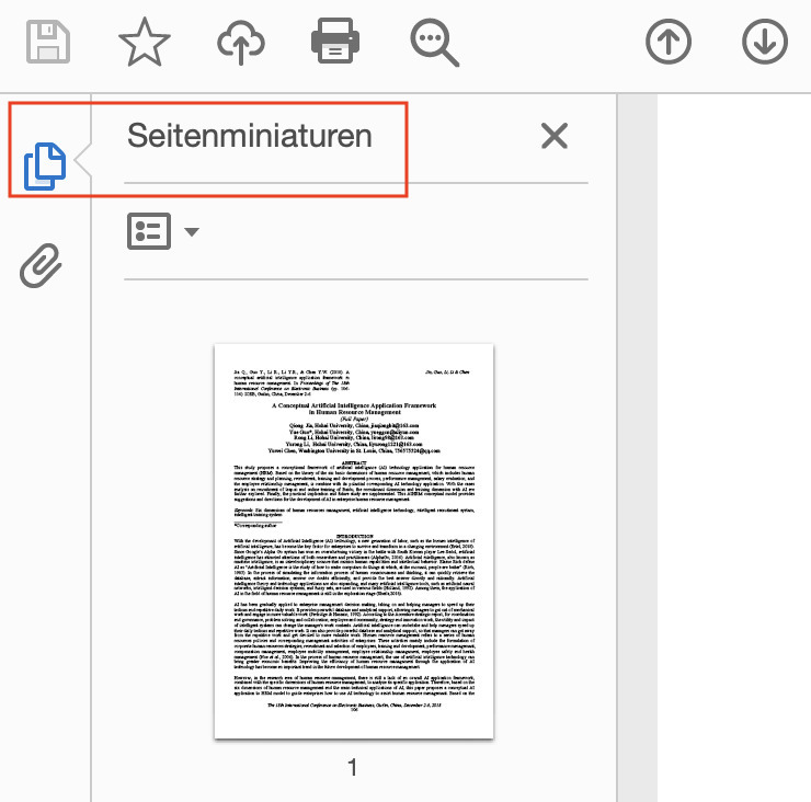 Seitenminiaturen öffnen