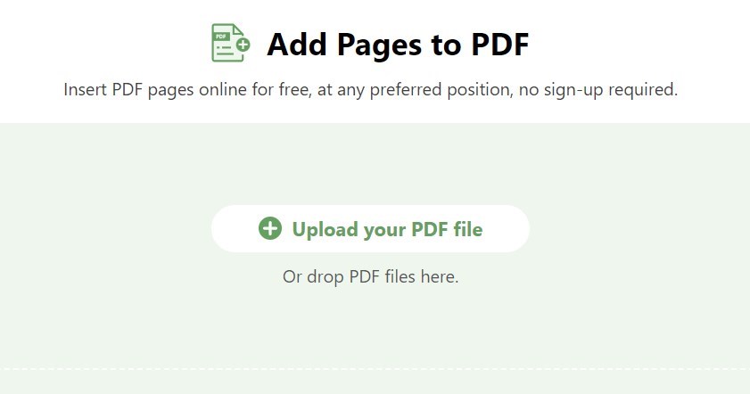 Upload File to PDF Page Inserter