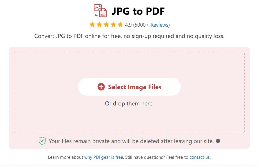 Upload JPGs to the Online Converter