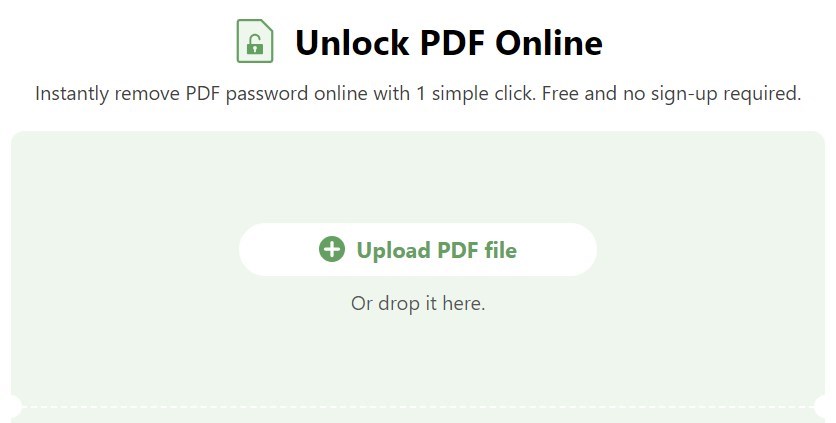 Unggah File ke Pembuka Kunci PDF Online