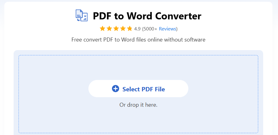 Convert PDF to Word with PDFgear Online Converter